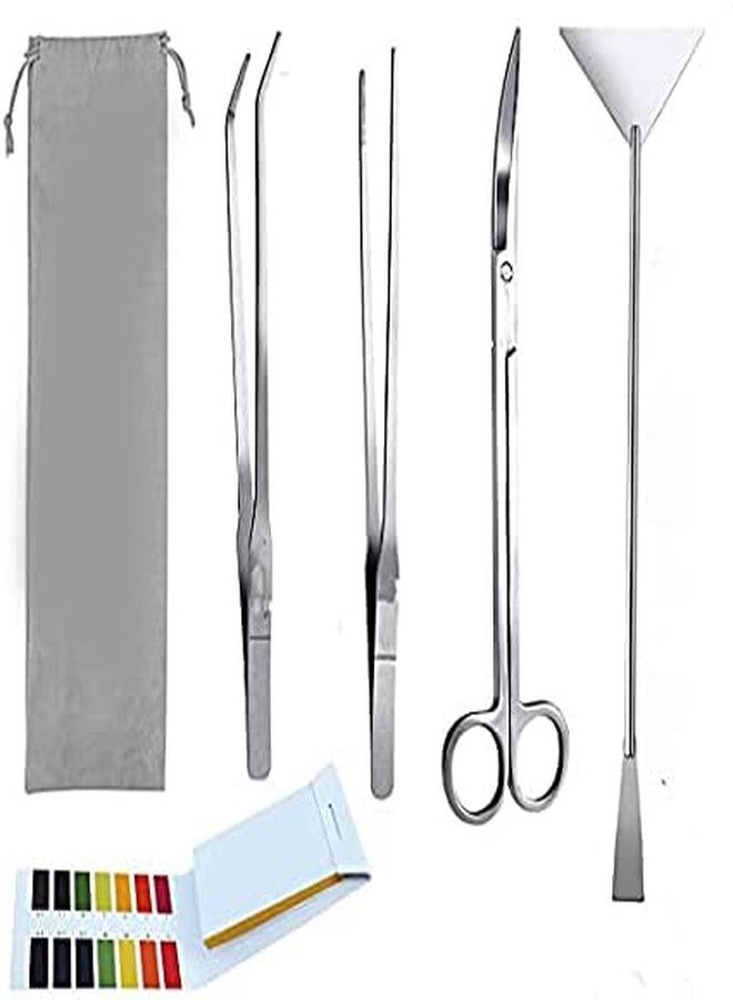 ZIBUYU® 5 Pcs Aquarium Aquascaping Tools Kits,Long Stainless Steel Aquarium Plant Tools and Tweezers, Scissors,Spatula Set,Bonsai Kit,Algae Scrapers Aquarium Cleaning Kit for Fish Tank - Image 1